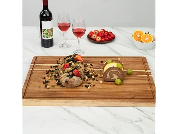 OUTLANE 24 x 18 in Extra Large Acacia Wood Cutting Board