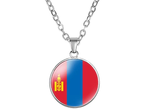 Mongolia Flag Zinc Alloy Necklace