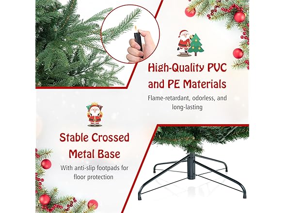 Goplus 8ft Pre-lit Artificial Christmas Tree