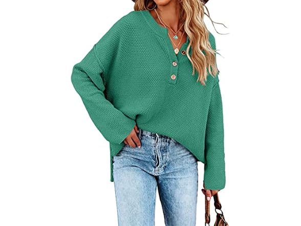 Women’s Oversized V Neck Knit Sweater
