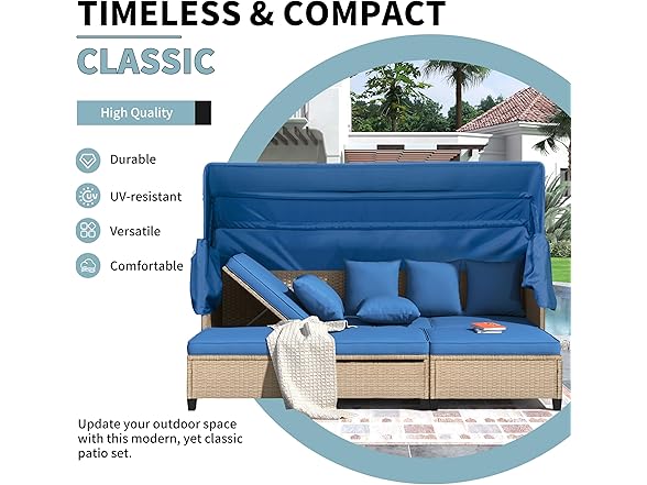 Merax 4 Piece Wicker Patio 4 Seater Sofa Set