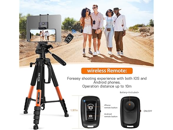 75" Camera Tripod Heavy Duty Aluminum