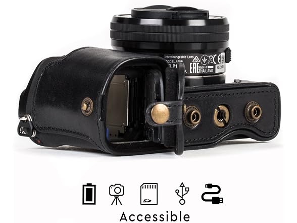 MegaGear Ever Ready Genuine Leather Camera Case and Strap