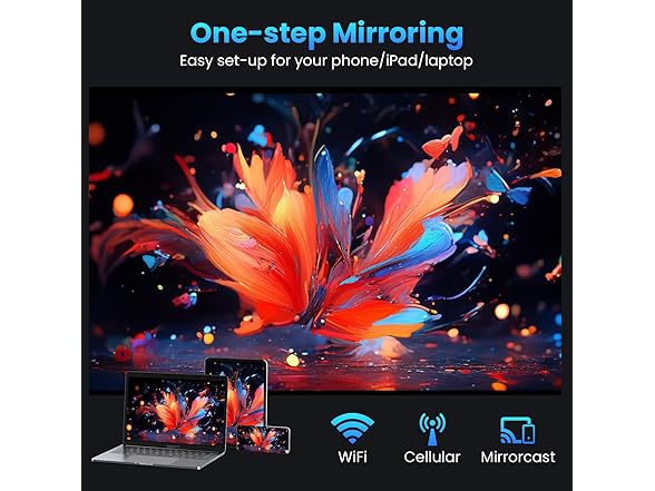 490ANSI Native 1080P WiFi Bluetooth Projector