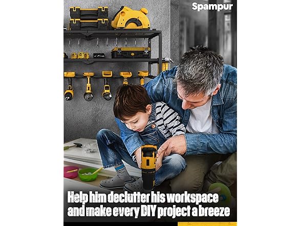 Garage Power Tool Organizer with Shelves