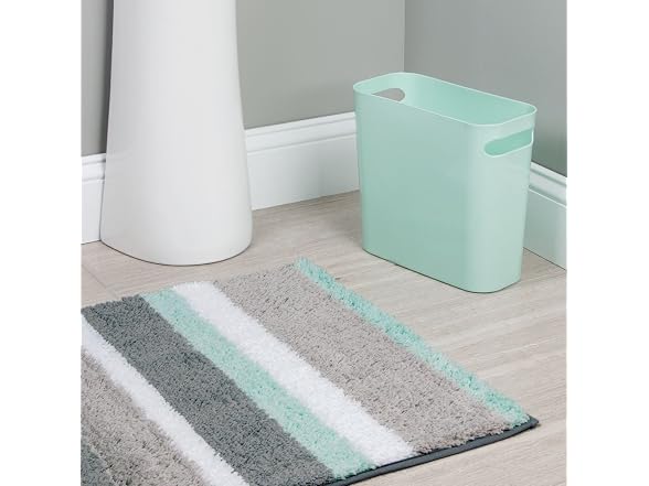 iDesign Stripz Bath, Microfiber Accent Rug