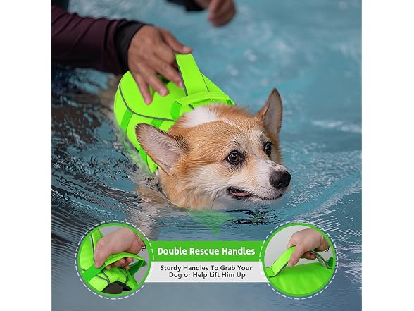 Dogcheer Dog Life Jacket with Double Rescue
