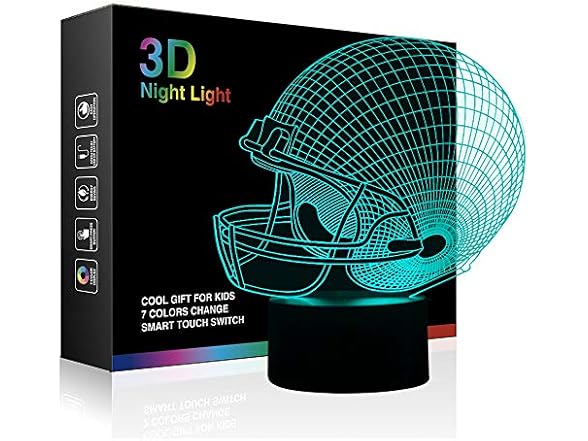 Ticent Football Helmet 3D Lamp