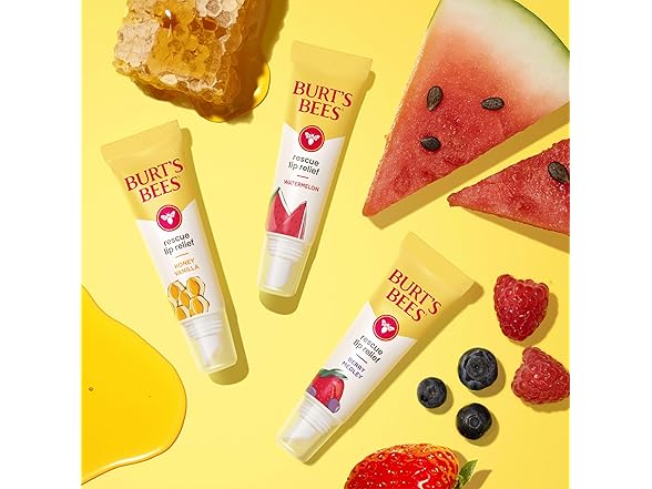 Burt's Bees Rescue Lip Relief, Honey Vanilla, Hydrating Lip Balm for Dry Cracked Lips, with Responsbily Sourced Beeswax and Shea Butter, 100% Natural Origin, 1 Squeezy Tube, 0.35oz - Gallery 10