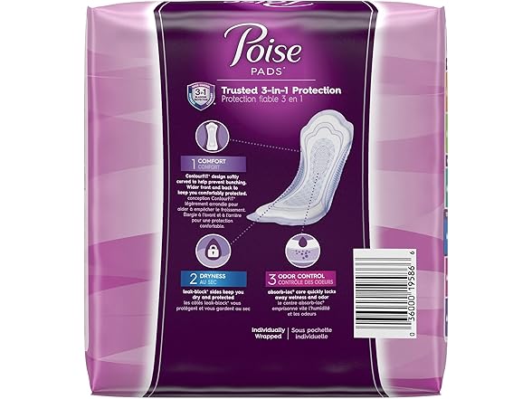 Poise Moderate Absorbency Pads, Regular Length