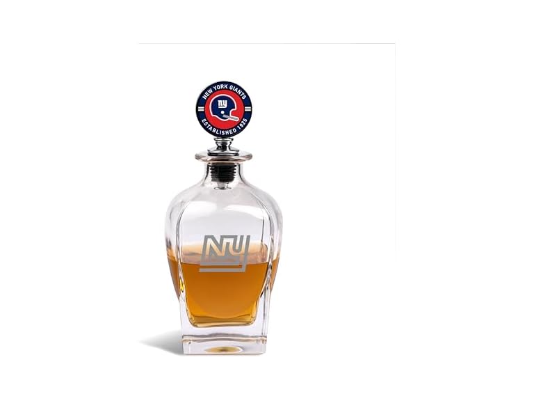 The Memory Company Officially Licensed NFL Team Spirit Decanter Set - Premium Glass Decanter with Team Mascot Stopper, 750ml Capacity, Official NFL Licensed Bar Collection, Whiskey Bourbon Gift