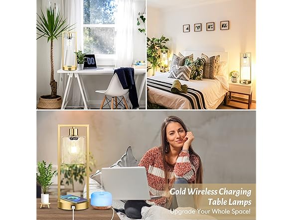 Gold Wireless Touch Control Table Lamps
