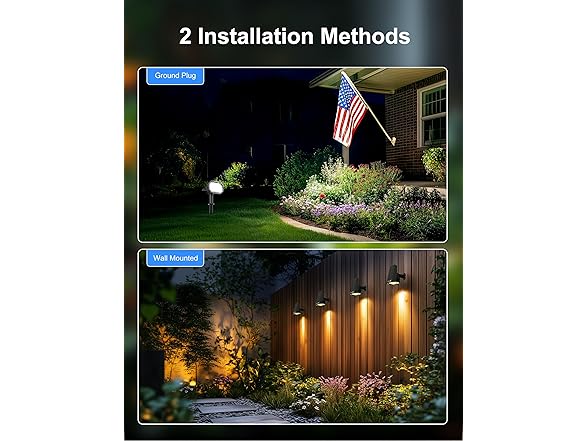 Brightown 4Pack Solar Spot Lights Outdoor