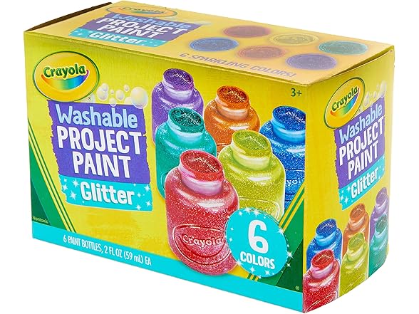 Crayola Washable Glitter Paint 6 Count