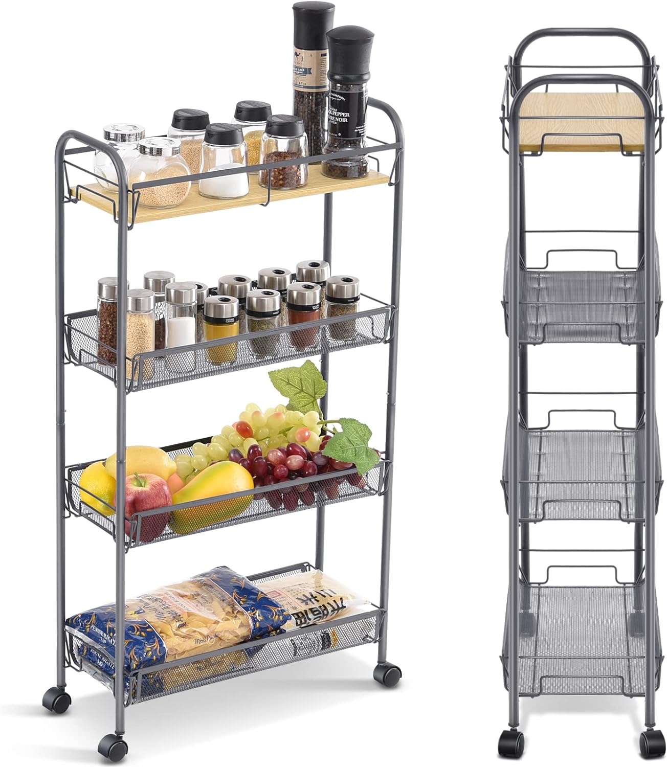 4-Tier Metal Rolling Utility Cart - Gallery 16