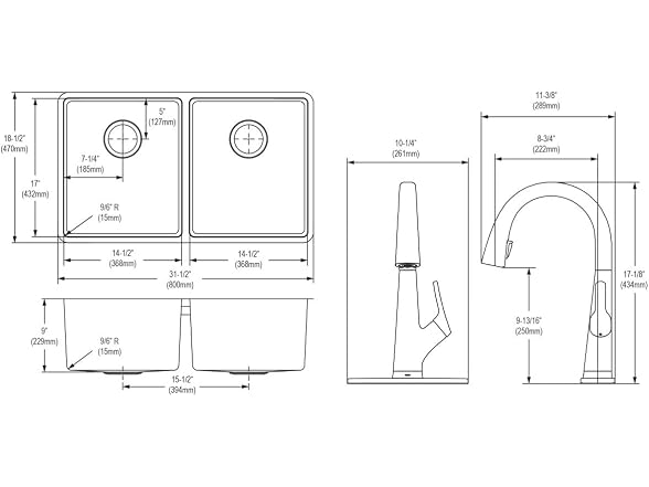 Elkay Crosstown 18 Gauge SS 31" Sink Kit w Filtered Faucet