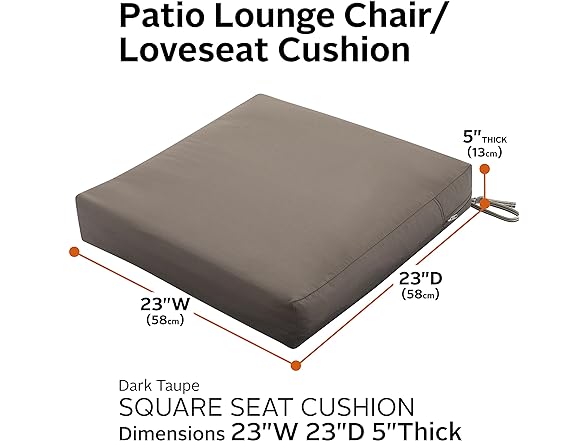 Ravenna Patio 23" x 23" x 5" Chair Cushion