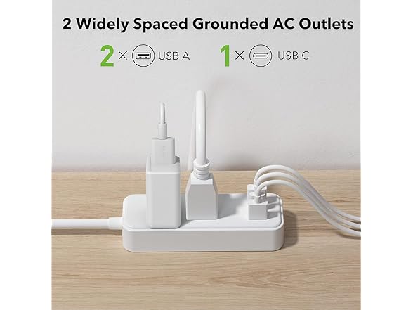 Clear Power B09VXBH7JF Clear Power 2-Outlet Power Str