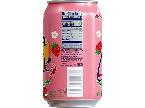 8PK La Croix Sparkling Water, Strawberry Peach