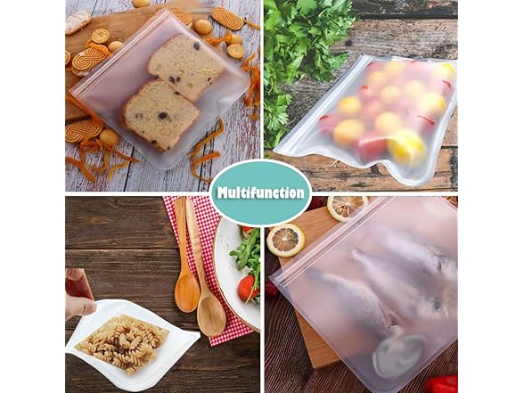 Dishwasher-safe Reusable Storage Bags