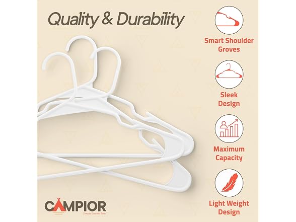 White Plastic Hangers 20 Pack
