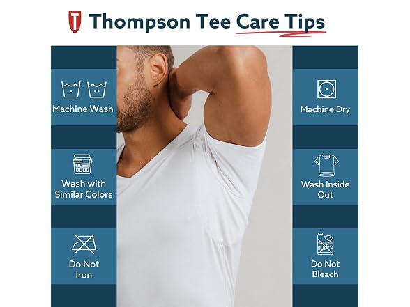 Thompson TEE Men (M) Sweatproof Rayon V Undershirt