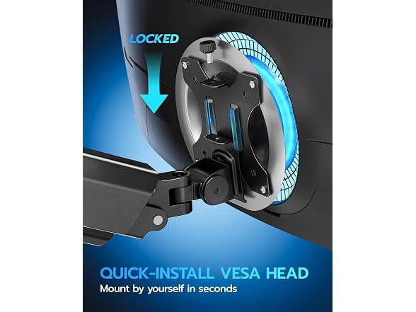 ARES WING 17" to 40" Black Heavy Duty Monitor Arm
