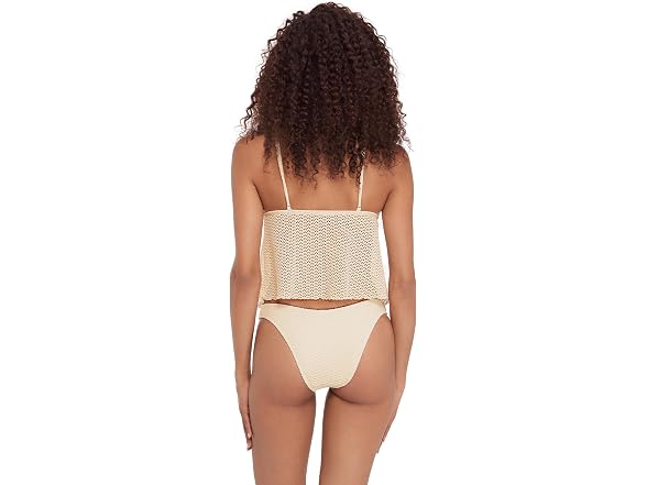 Steve Madden Women Tie Front Crop Swim Tankini Top