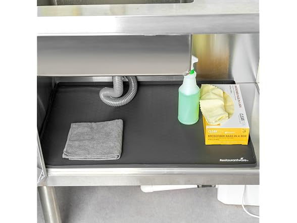 Restaurantware 31 x 22 in Black Silicone Under Sink Mat, 1 Count