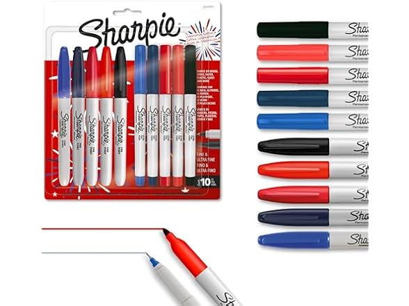 Sharpie Permanent Markers, Fine and Ultra-Fine Points