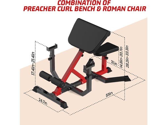 2-in-1 Roman Chair & Preacher wave Bench