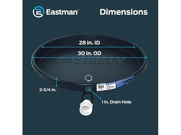 Eastman Water Heater Drain Pan with PVC