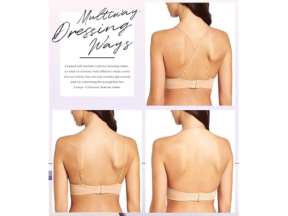 Wekofi Women (40D) Plunge Bras Low Back Bra