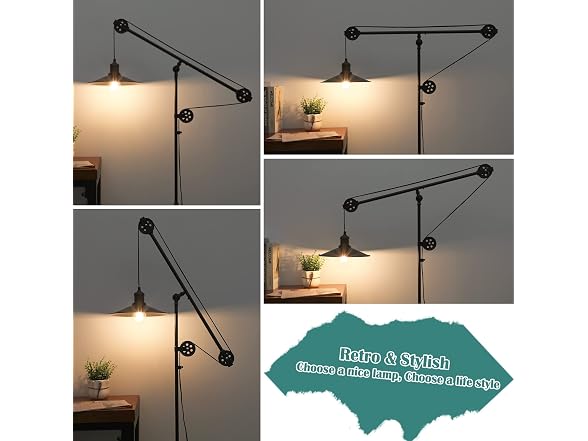 Adjustable Industrial Floor Lamp