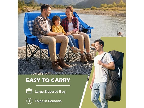 Youtanic Double Camping Chair 650lbs