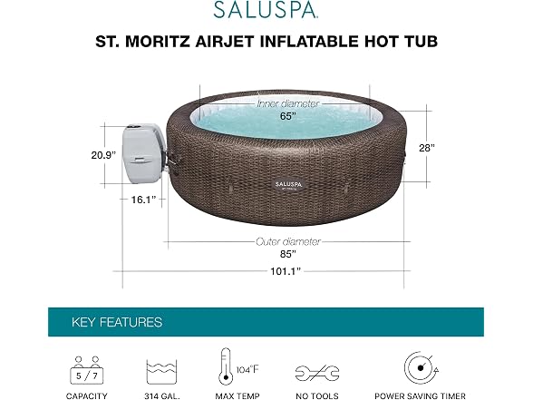 Bestway SaluSpa St Moritz Large Round AirJets