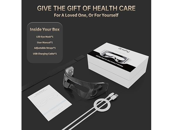 Amifiy Red Light Therapy Eye Mask Black