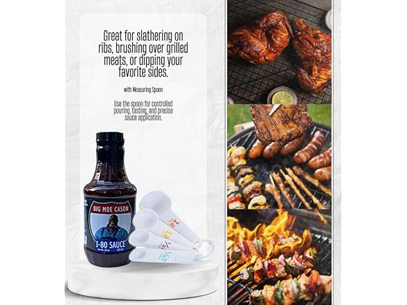 2 Item Set- Big Moe Cason BBQ Sauce & Measuring Spoons