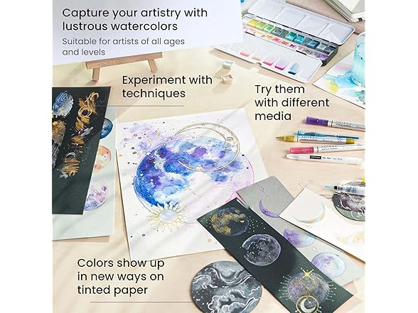 ARTEZA Metallic Watercolor Paint, Silver A701