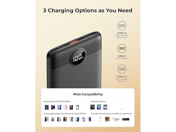 WeeFancy 10,000mAh 20W Small Portable Charger