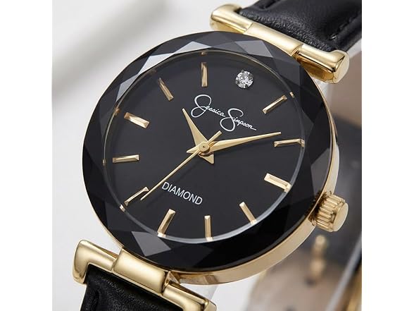 Jessica Simpson Round Watch Leather Band