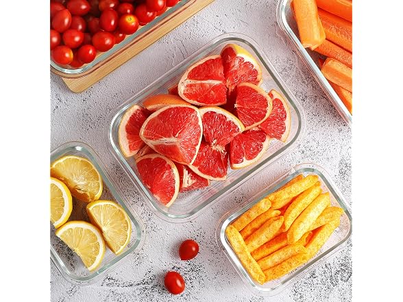 HOMBERKING 10-Pack Glass Meal Prep Containers