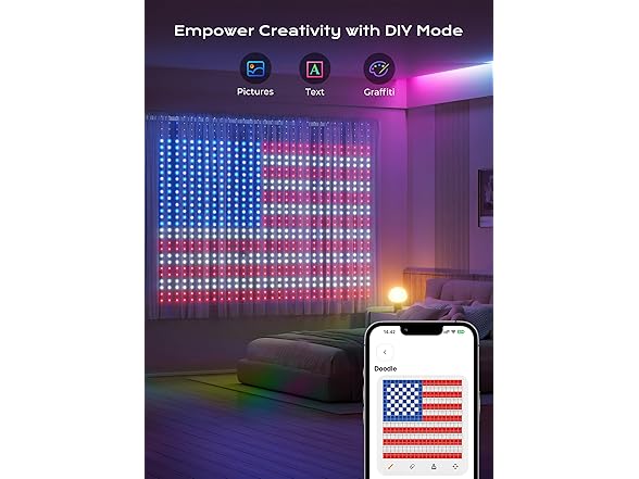 Brightown 400 RGBIC LEDs Smart Curtain Lights with DIY GIF