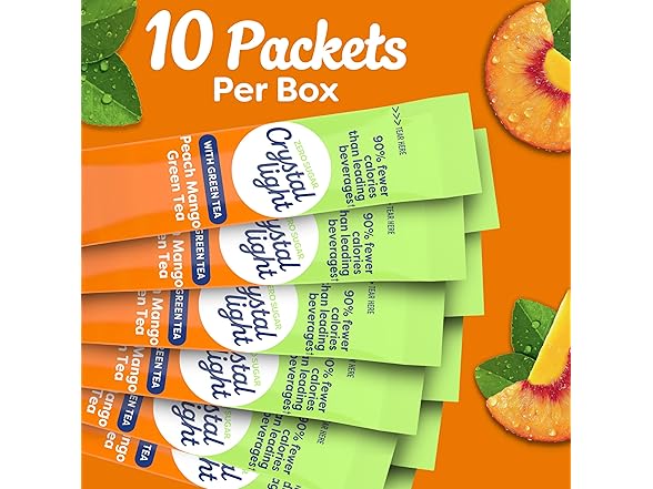 Crystal Light Drink Mix, 10 Packets, Peach Mango