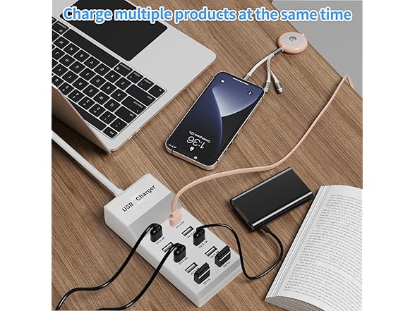 (2 PACK) WUCOHATI 10-Port USB Charging Hub