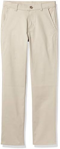 Nautica Big Boys School Uniform Flat Front Pant, Khaki, 12