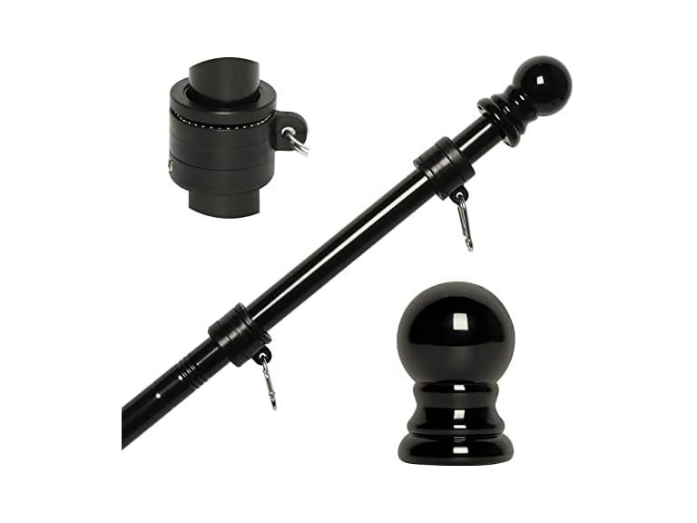 NELXINJO 6FT 6FT black flag pole ( without bracket) Black