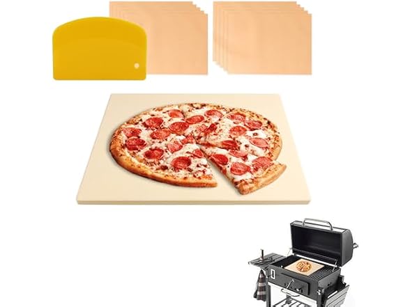 MAXTBEE 15x12 Inch Rectangle Pizza Stone for Oven and Grill