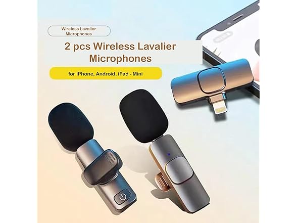 IEKK 2 pcs Wireless Lavalier Microphone