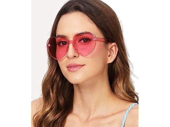 LIULIUBTY Heart Shaped Rimless Sunglasses
